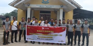 Sambut Hari Bhayangkara ke-77, Polres Melawi Melaksanakan Baksos di 5 Tempat Ibadah