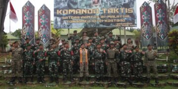 Tentara Diraja Malaysia Kunjungi Makotis Satgas Pamtas