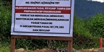 PT. Nusantara Hidrotama Diduga Ada Dibalik Perampasan Tanah Milik HKBP Onan Hasang