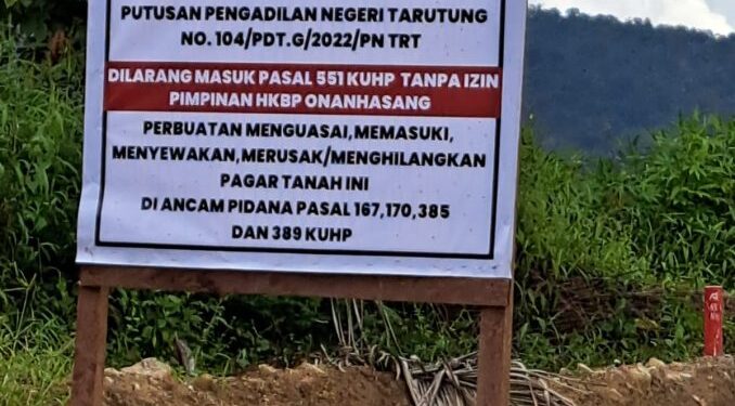 PT. Nusantara Hidrotama Diduga Ada Dibalik Perampasan Tanah Milik HKBP Onan Hasang