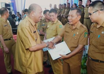 Syah Afandin Serahkan Penghargaan Prestasi Pencapaian PAD Langkat