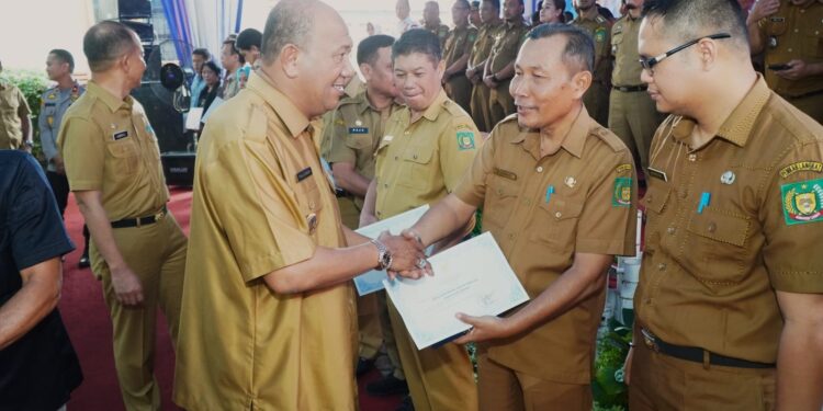 Syah Afandin Serahkan Penghargaan Prestasi Pencapaian PAD Langkat
