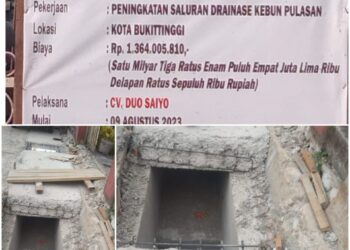 Proyek Saluran Dranase PUPR Bukittinggi, Monopoli Mata Anggara Rp.1.364.005.810