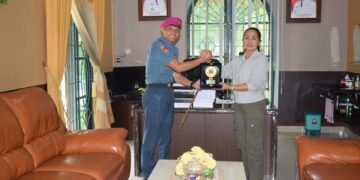 Danyon Marinir Berpamitan Dengan Ketua DPRD Langkat
