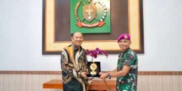Plt Bupati Langkat Terima Audiensi Danyonif 8 Marinir Harimau Putih