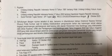 Terkait Temuan BPK RI Atas Sewa Lahan PT.KAI Di Bukit Tinggi, Penyidik Reskrimsus Polda Sumbar Telah Periksa Dua Orang Saksi Dan Selanjutnya Akan Panggil Saksi saksi Lainnya