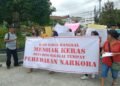 Tolak daerahnya dicap sarang narkoba, warga Bangsal lakukan aksi protes ke Polresta  Pematang Siantar.