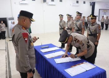 Upacara Serah Terima Jabatan di lingkungan Polres Pelalawan
