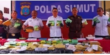 Ratusan Kilogram Ganja, maupun Sabu-Sabu Diamankan Poldasu dari 65 Tersangka