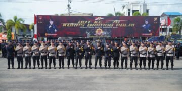 Kapolda Kalbar Pimpin Upacara HUT Ke 78 Korps Brimob Polri di Mako Satbrimobda Polda Kalbar