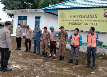 Memberi Rasa Aman, Polsek Pulau Maya Karimata Melakukan Pengamanan Malam Tahun baru