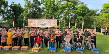 Kodim 0203/Langkat dan korem 022/PT kodam I/BB mendampingi pangdam vidcon dengan kasad Pembukaan Perkemahan Saka Wira Kartika