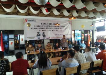 BAWASLU LAKSANAKAN RAKOR MENYUKSES PEMILIHAN UMUM 2024 DI KAB. NIAS SELATAN