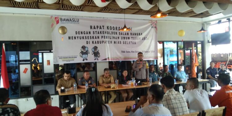 BAWASLU LAKSANAKAN RAKOR MENYUKSES PEMILIHAN UMUM 2024 DI KAB. NIAS SELATAN
