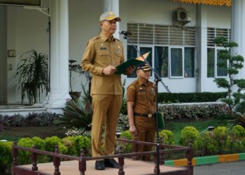 Pimpin Apel Gabungan, Sekda Langkat Amril tegas untuk turunkan kemiskinan ekstrim di Langkat.