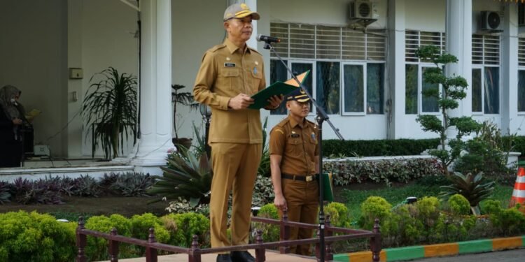 Pimpin Apel Gabungan, Sekda Langkat Amril tegas untuk turunkan kemiskinan ekstrim di Langkat.