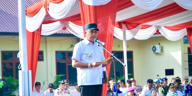 Pj Bupati Langkat Faisal Hasrimy pimpin Apel Keselamatan Toba 2024