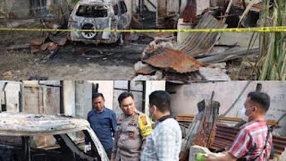 Rumah Wartawan Dibakar OTK di Labuhanbatu Sumatera Utara.