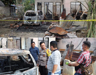 Rumah Wartawan Dibakar OTK di Labuhanbatu Sumatera Utara.