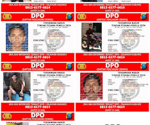 Polres Tapteng Terbitkan Daftar Pencarian Orang (DPO) Kasus Tindak Pidana Pemilu 2024.