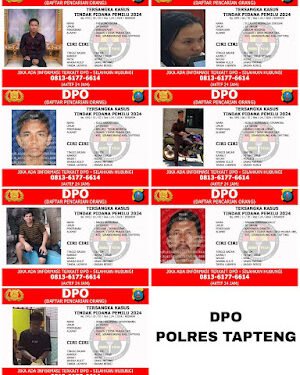 Polres Tapteng Terbitkan Daftar Pencarian Orang (DPO) Kasus Tindak Pidana Pemilu 2024.