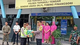 Polres Tapteng Kunjungi Pos PengamanannLebaran  Bandara DR. FL. Tobing Pinangsori.