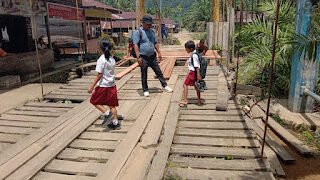 Masyarakat Parjalihotan Tapanuli Tengah Berharap Satu Satunya Jembatan Rambing Penghubung Desa Diperbaiki.