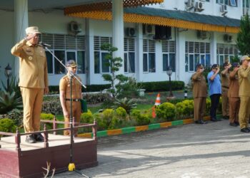 Dalam Apel Gabungan Pj Bupati Langkat Sampaikan 2 Pesan Penting Kepada Seluruh ASN Pemkab Langkat.
