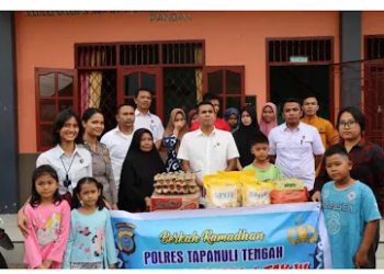 Bentuk Rasa Kepedulian, Satreskrim Polres Tapteng Bagikan Sembako Dan Takzil Di Panti Asuhan Namira.