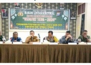 Pemkab. Tapanuli Tengah Bersama TNI – POLRI Gelar Rapat Pengamanan Idul Fitri 1445 H
