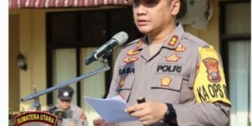 Polres Tapanuli Tengah Sumut, Gelar Apel Pasukan Operasi Ketupat Tiba 2024.