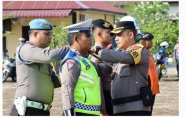 Polres Tapanuli Tengah Sumut, Gelar Apel Pasukan Operasi Ketupat Tiba 2024.