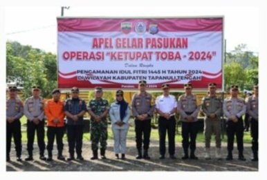 Polres Tapanuli Tengah Sumut, Gelar Apel Pasukan Operasi Ketupat Tiba 2024.