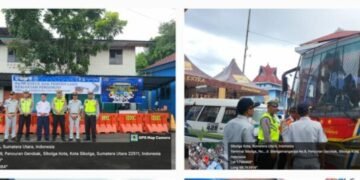 Polres Sibolga Bersama Instansi Terkait, Ramp Check Kendaraan Mudik ( Bus ) Di Terminal Kelas “A”