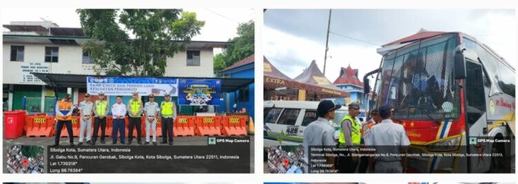 Polres Sibolga Bersama Instansi Terkait, Ramp Check Kendaraan Mudik ( Bus ) Di Terminal Kelas “A”