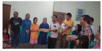 Melalui Aksi Peduli, Komunitas Basis Gereja Santa Maria Bunda Allah Paroki Santo Yosef Tapanuli Tengah Bagi-Bagi Sembako
