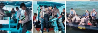Polres Tapteng Dan Polairud Check Kapal Wisata Laut Di Pantai Pandan.