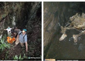 Polsek Kolang Tapanuli Tengah Evakuasi Temuan Kerangka Manusia Dari Goa Dusun Sibura-bura Tapian Nauli.