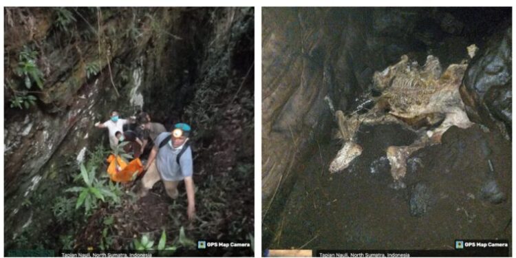 Polsek Kolang Tapanuli Tengah Evakuasi Temuan Kerangka Manusia Dari Goa Dusun Sibura-bura Tapian Nauli.