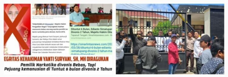Aliansi Masyarakat Anti Penindasan Demo ke Pengadilan Negeri Sibolga.