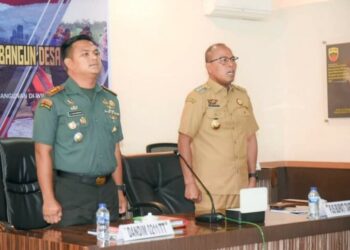 Pj. Bupati Tapanuli Tengah Ikuti Rakornis TMMD Secara Virtual Di Makorem 023/KS.