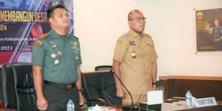 Pj. Bupati Tapanuli Tengah Ikuti Rakornis TMMD Secara Virtual Di Makorem 023/KS.
