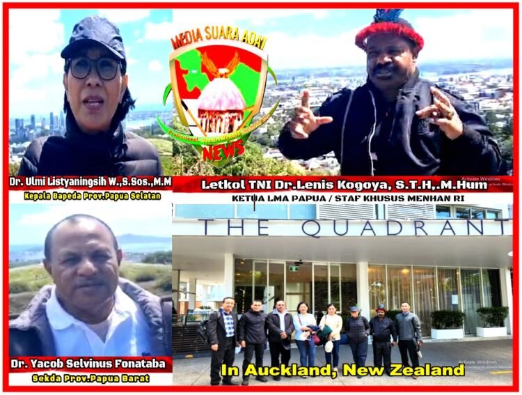 Berita Internasional. Letkol Dr. Lenis Kogoya Bersama 4 Delegasi lainnya Sebagai Perwakilan Dari Negara Indonesia Raya di New Zealand