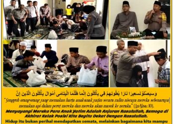 Gema Puja Dan Puji Syukur Di Mako Polsek Jati Asih – Polres Metro Bekasi Di Iringi Santunan Anak Yantim Bukti Adanya Keberkahan Allah SWT Dan Terjaganya Kamtibmas