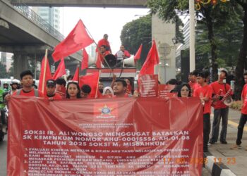 Masa Aksi Serukan “‎Batalkan SK Depinas SOKSI Pimpinan Misbahkun”, Pelanggar UU Ormas Permenkum No 18 dan No 2 Tahun 2025
