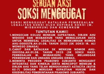 Sentral Organisasi Karyawan Swadiri Indonesia (SOKSI) Dibawah Kepemimpinan Ketua Umum Ir. Ali Wongso Sinaga Dengan Tegas Menolak Terbitnya SK Perubahan SOKSI yang Dinilai Cacat Hukum