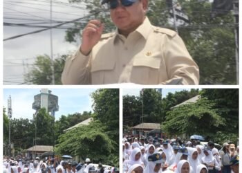 Perumnas 1 Bekasi Selatan Dipadati Warga, Antusias Sambut Kedatangan Presiden Prabowo Subianto ‎