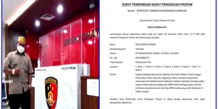 Tangkap Lepas Di Polsek Jonggol-Kab.Bogor Berujung Pengaduan ke Propam Polri, Diduga Berawal Dari Penangkapan Pelaku Berserta Barang Bukti Unit Angkutan BBM Subsidi