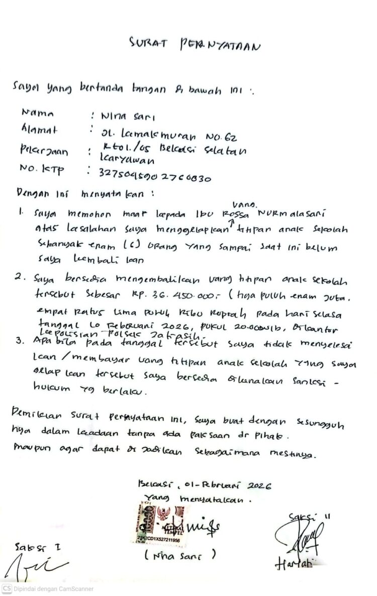 NINA SARI Oknum P3K Pemprov Jawa Barat Diduga GELAPKAN UANG Pendaftaran Siswa SMA NEGERI, Korban Lapor Ke Polsek Jatiasih